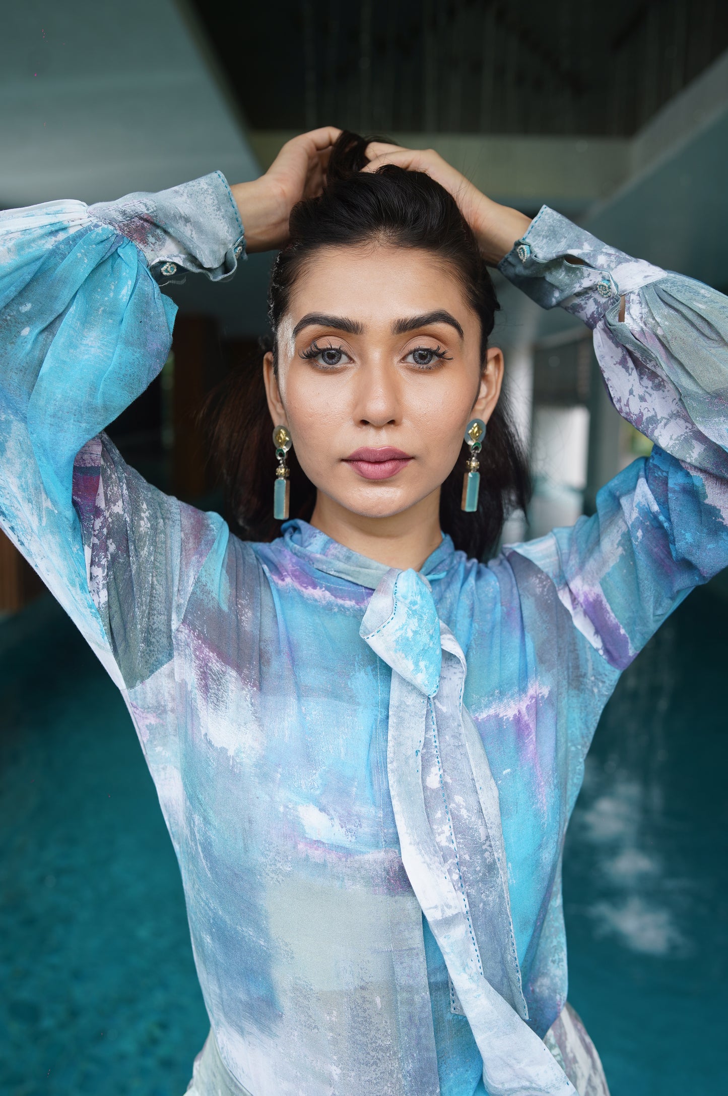 Riviera- Shirt With Scarf Collar