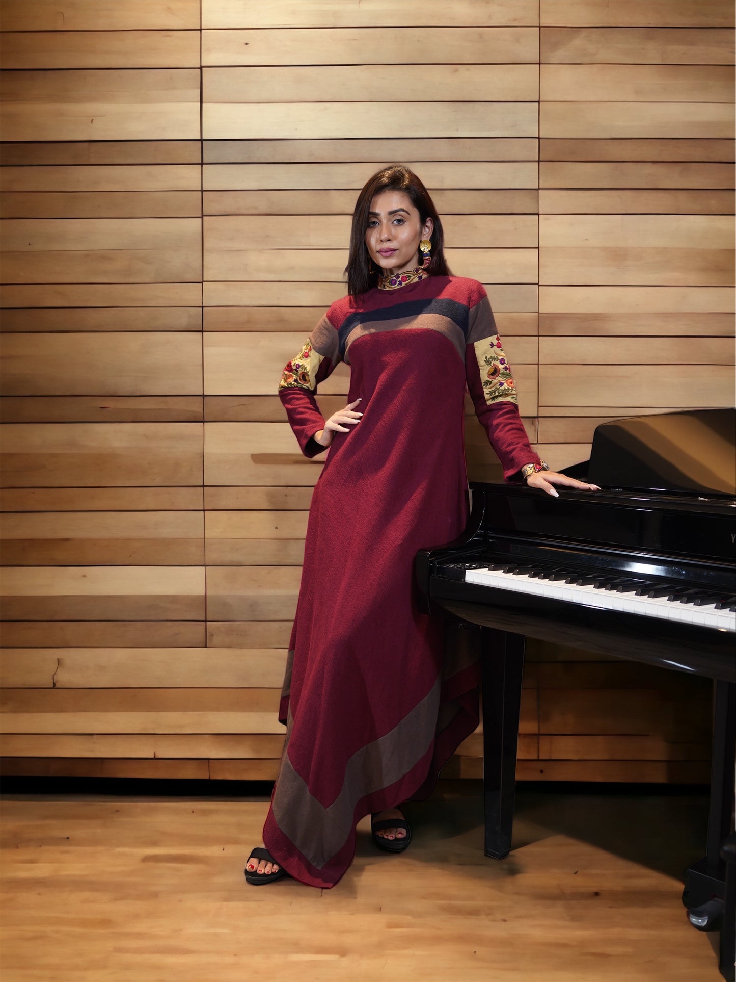 Pastoral Asymmetrical Embroidery Dress
