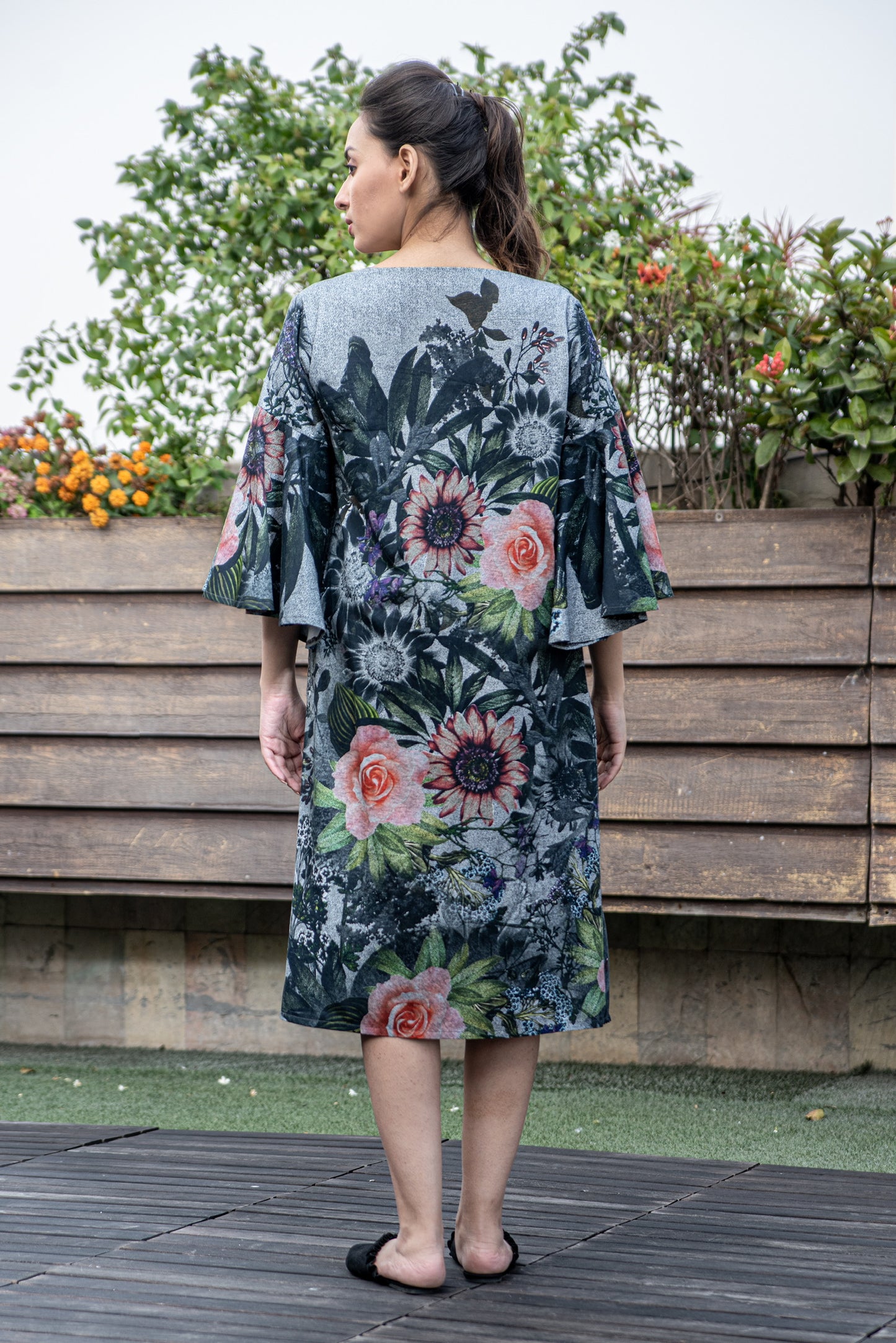 Twilight-Bell Sleeve Jacket With Black Slip