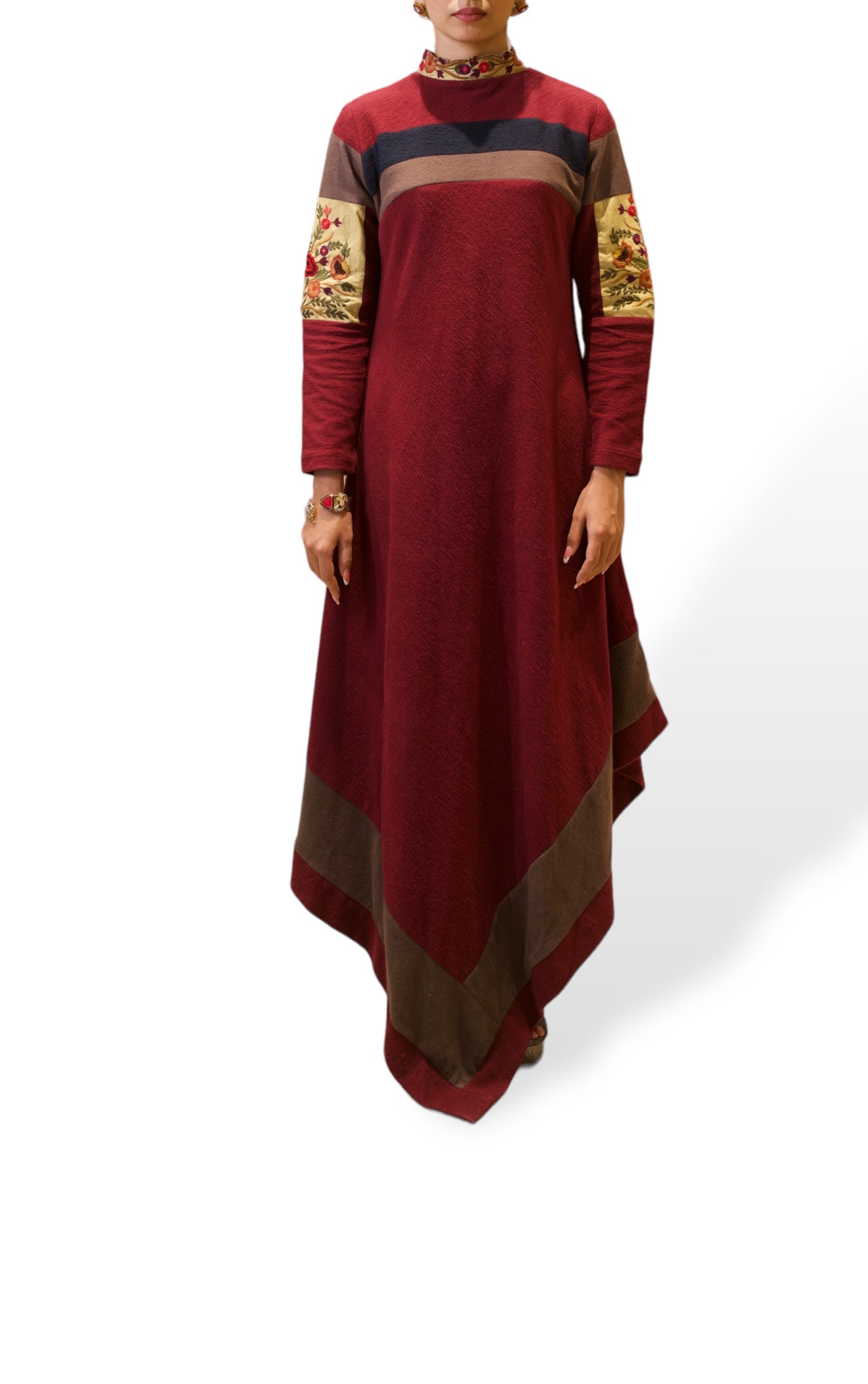 Pastoral Asymmetrical Embroidery Dress