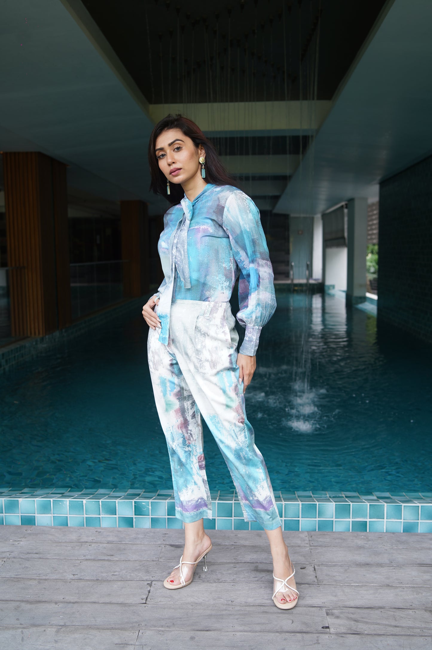 Riviera- Shirt With Scarf Collar