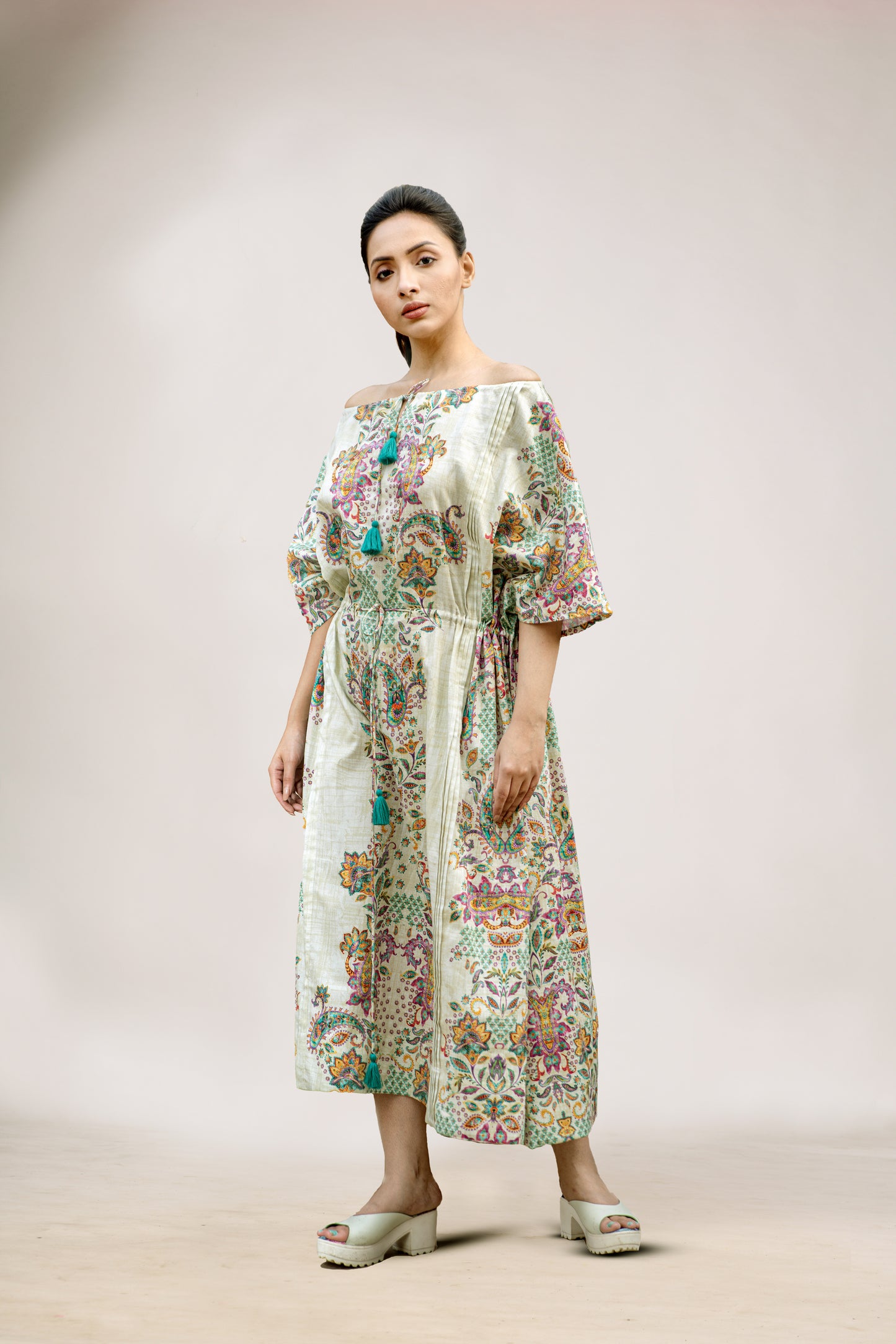 Boteh Drawstring Dress