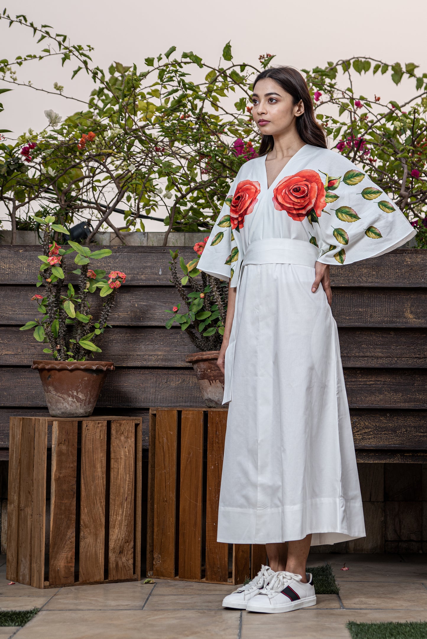 Blossom-Drop Sleeve Dress