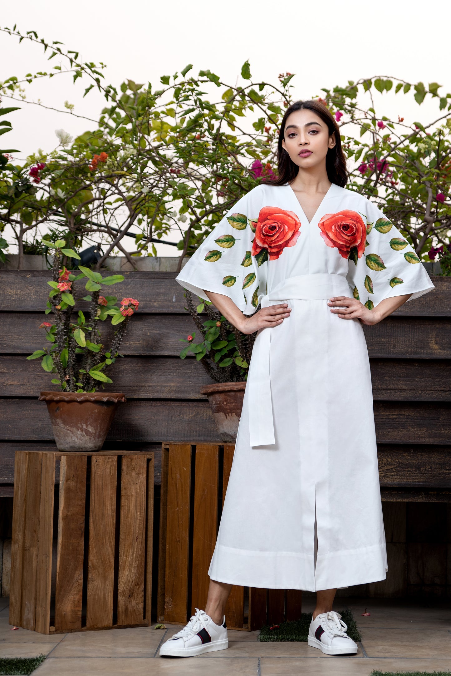 Blossom-Drop Sleeve Dress