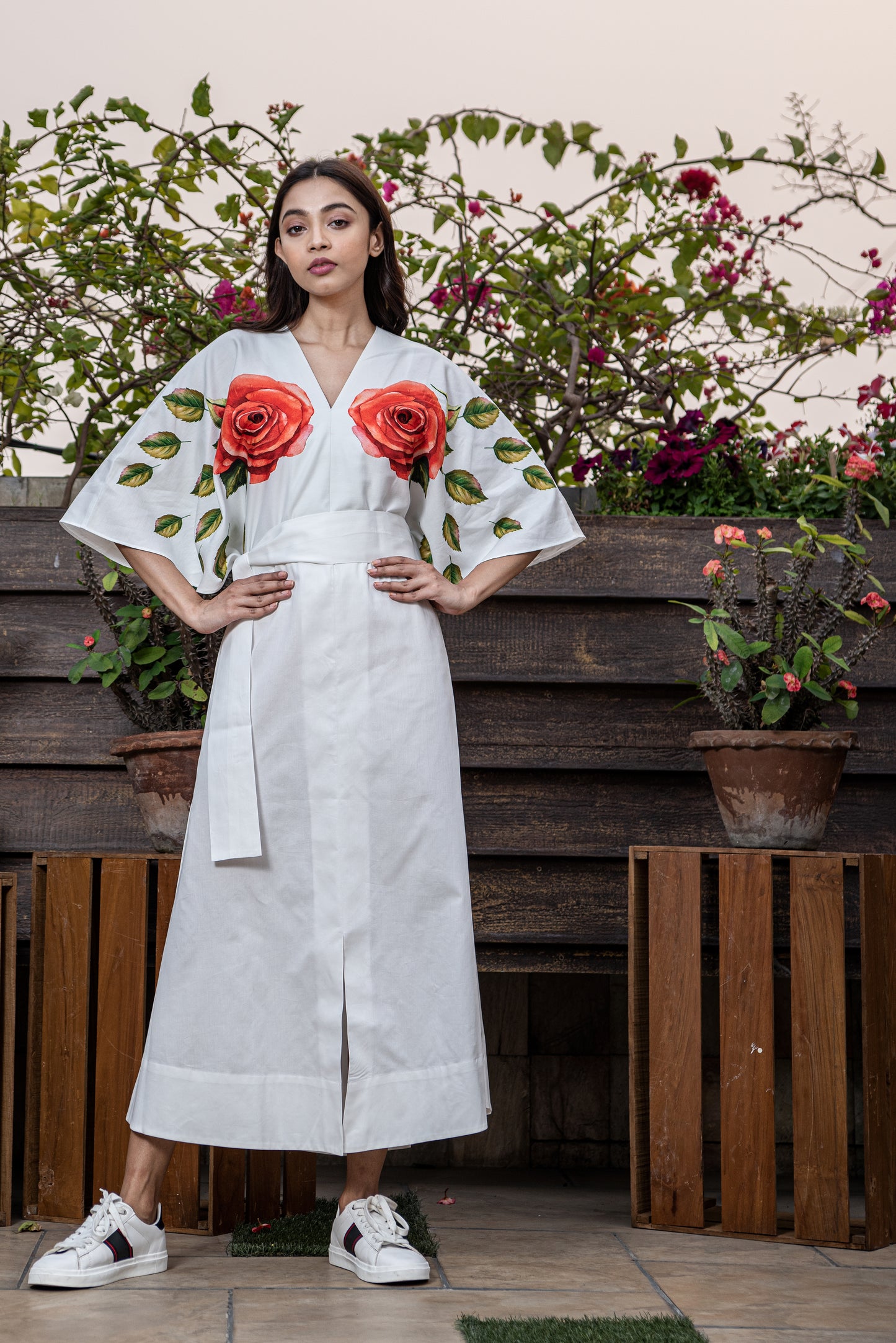Blossom-Drop Sleeve Dress