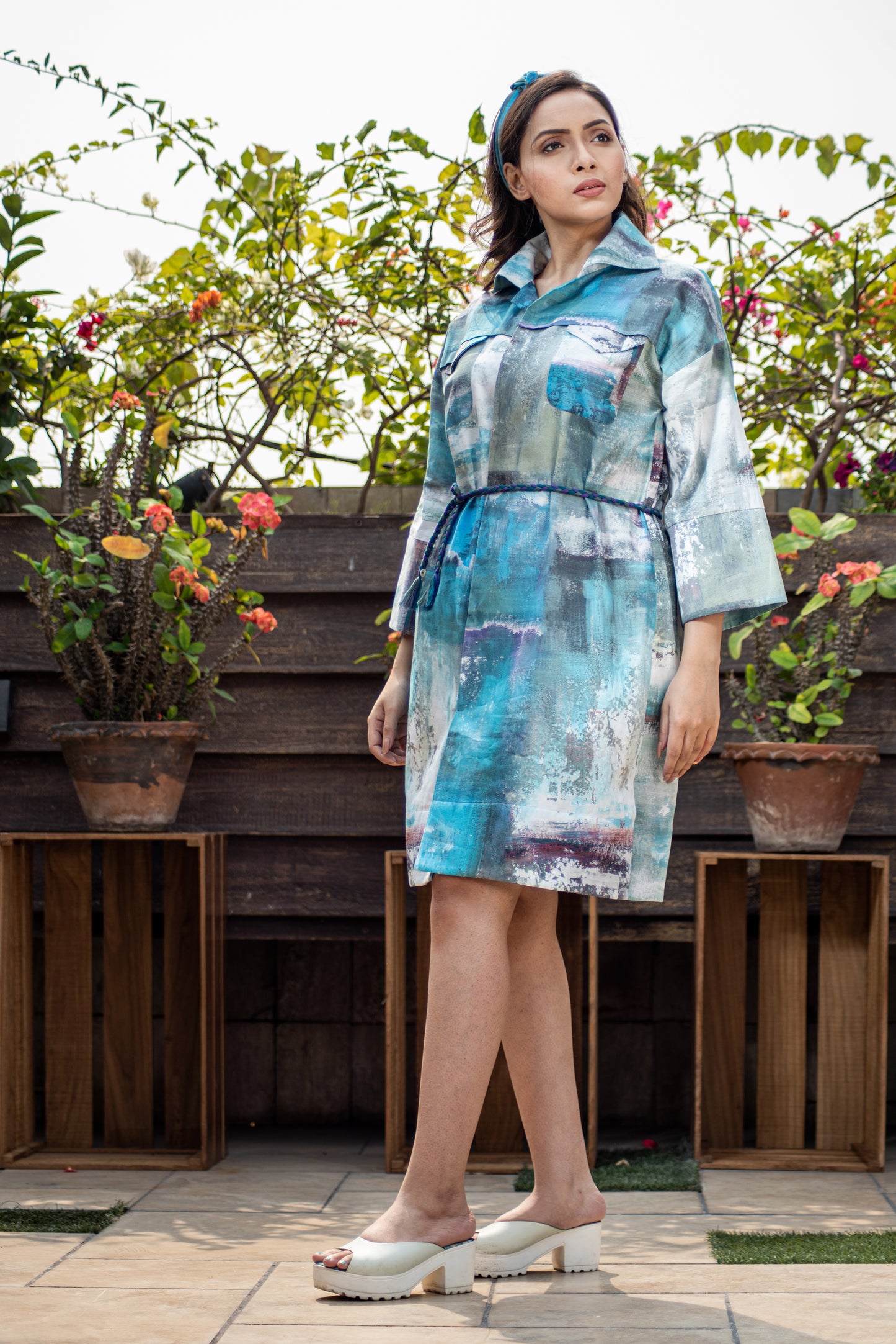 Riviera-Relaxed Dress With Hand Plaited Belt
