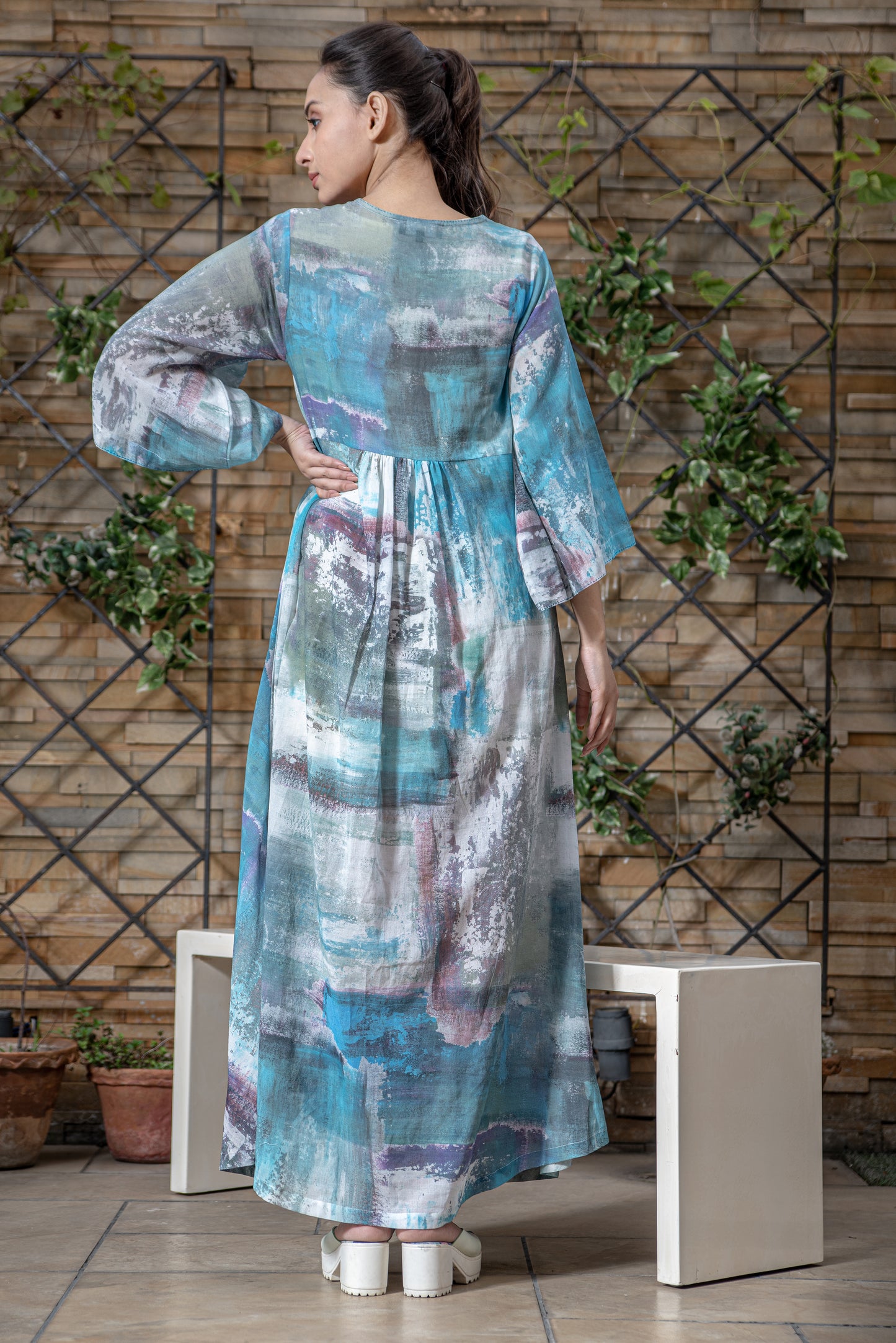 Riviera-Long Flared Dress