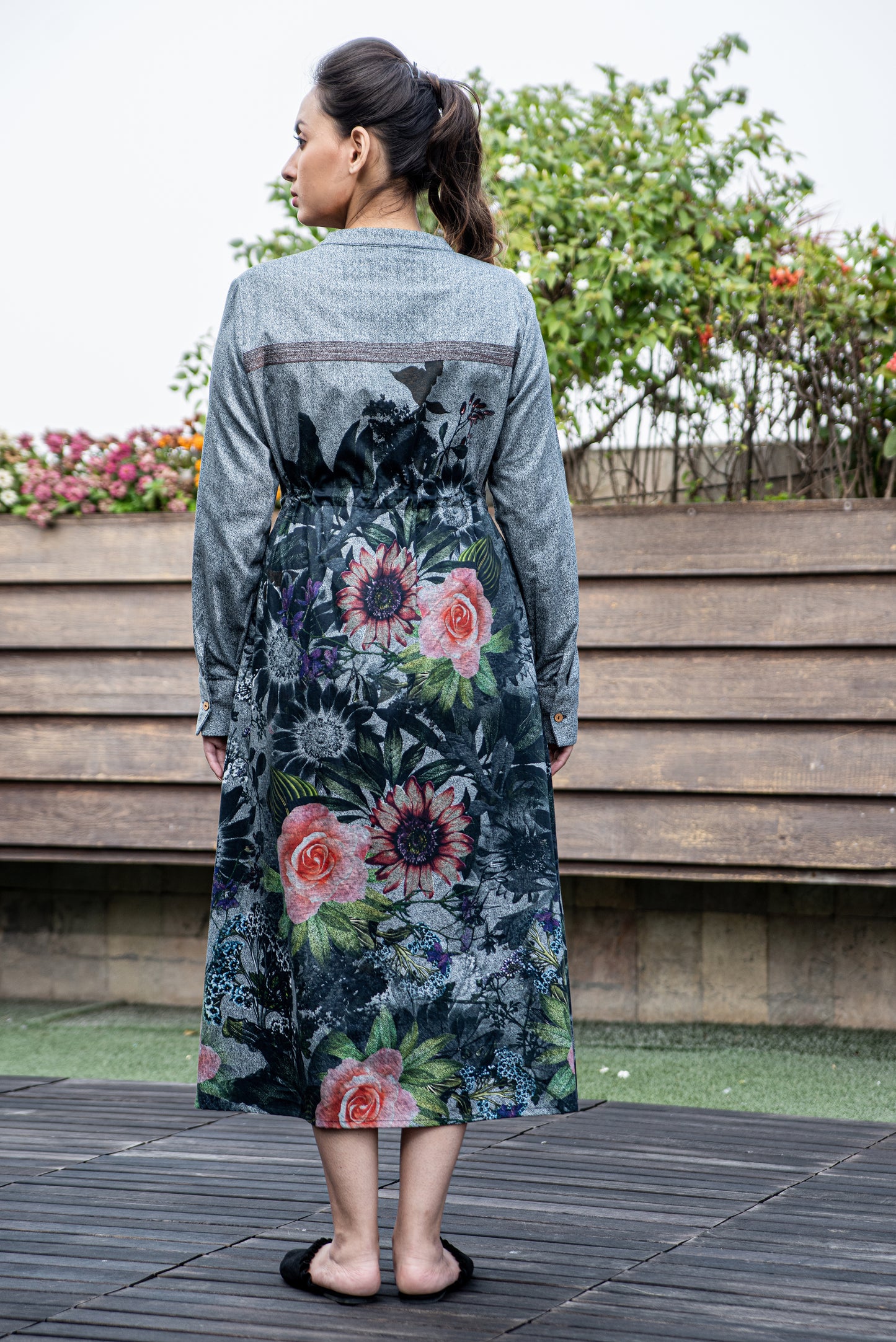 Twilight-Drawstring Midi Dress