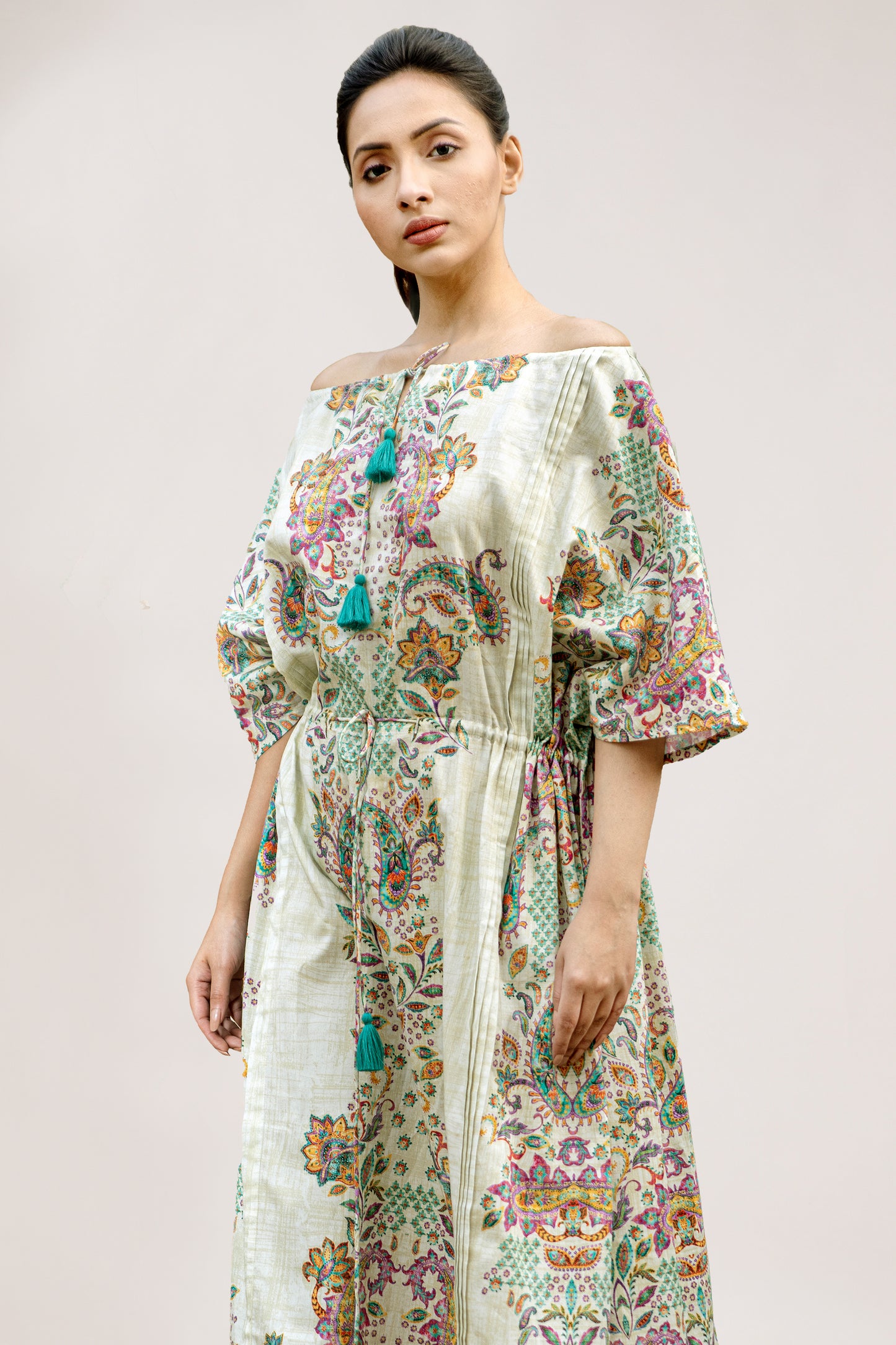 Boteh Drawstring Dress