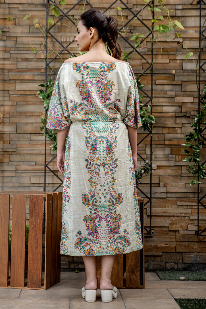 Boteh Drawstring Dress