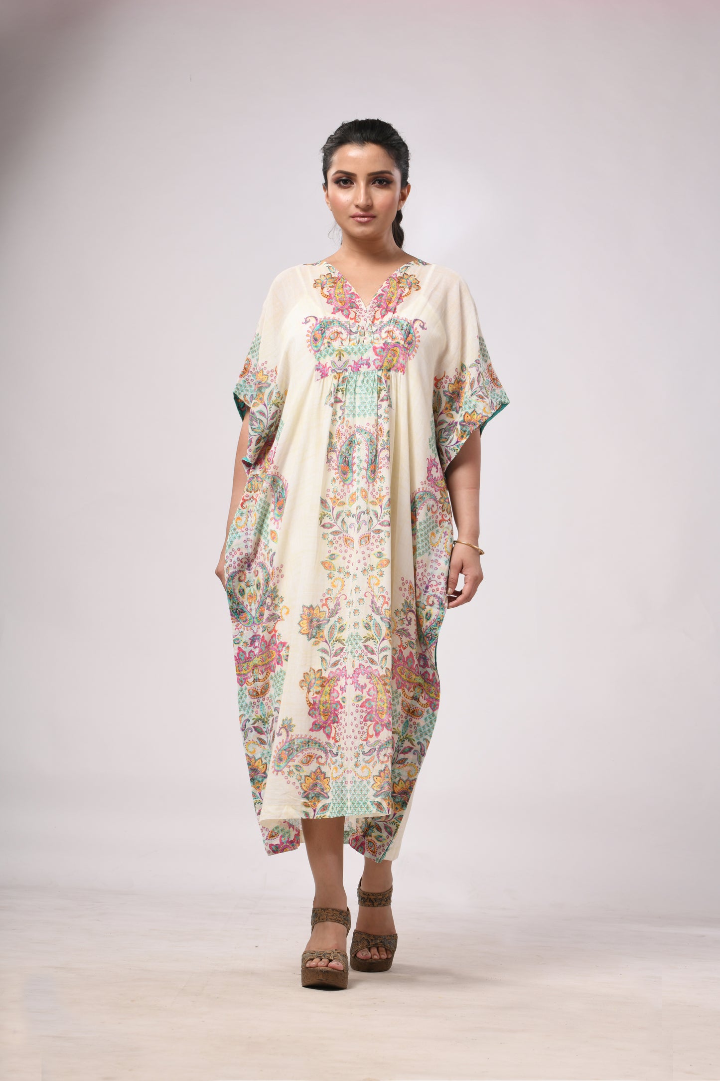 Boteh Organic Cotton Voile Kaftan