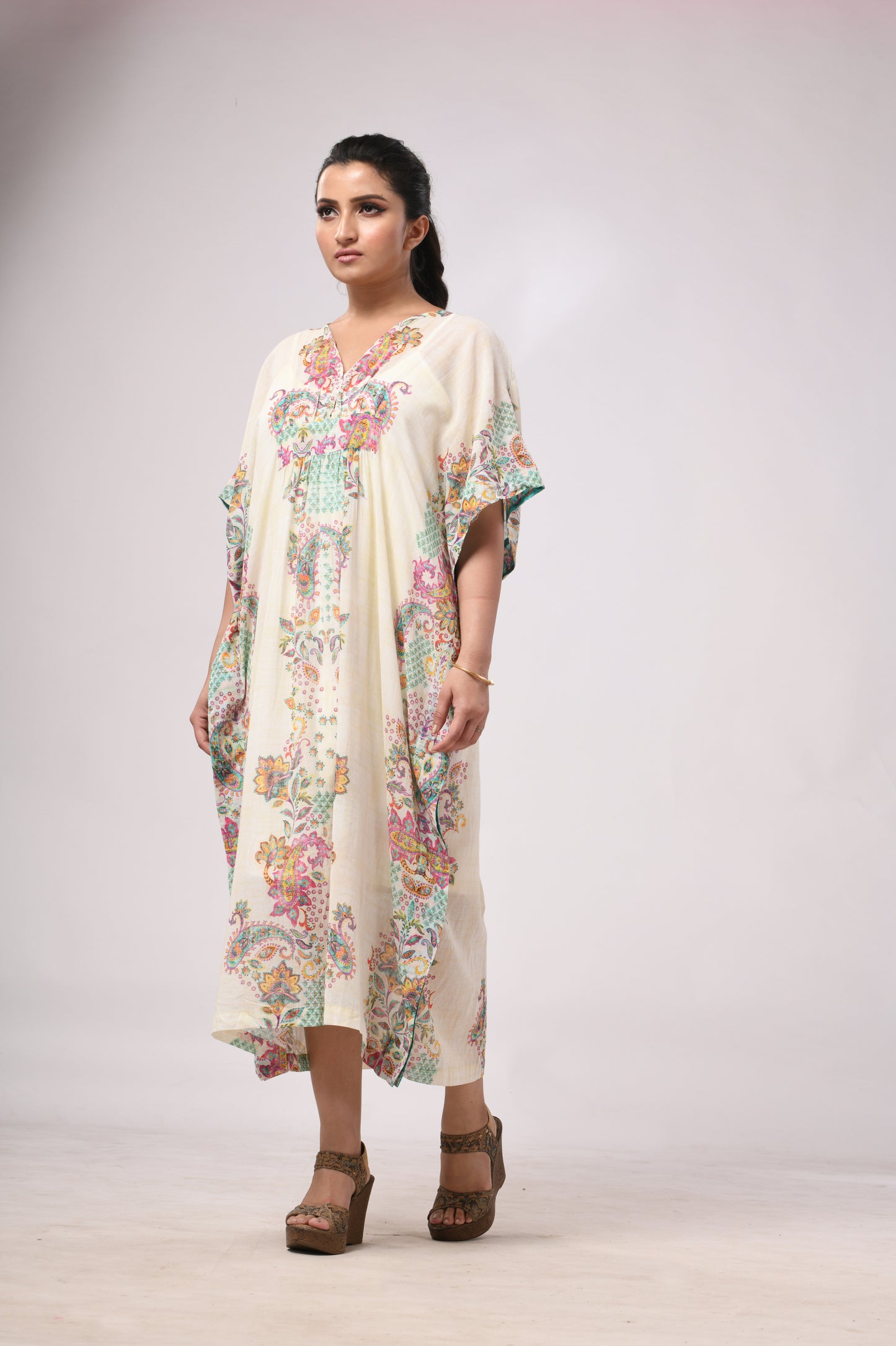 Boteh Organic Cotton Voile Kaftan