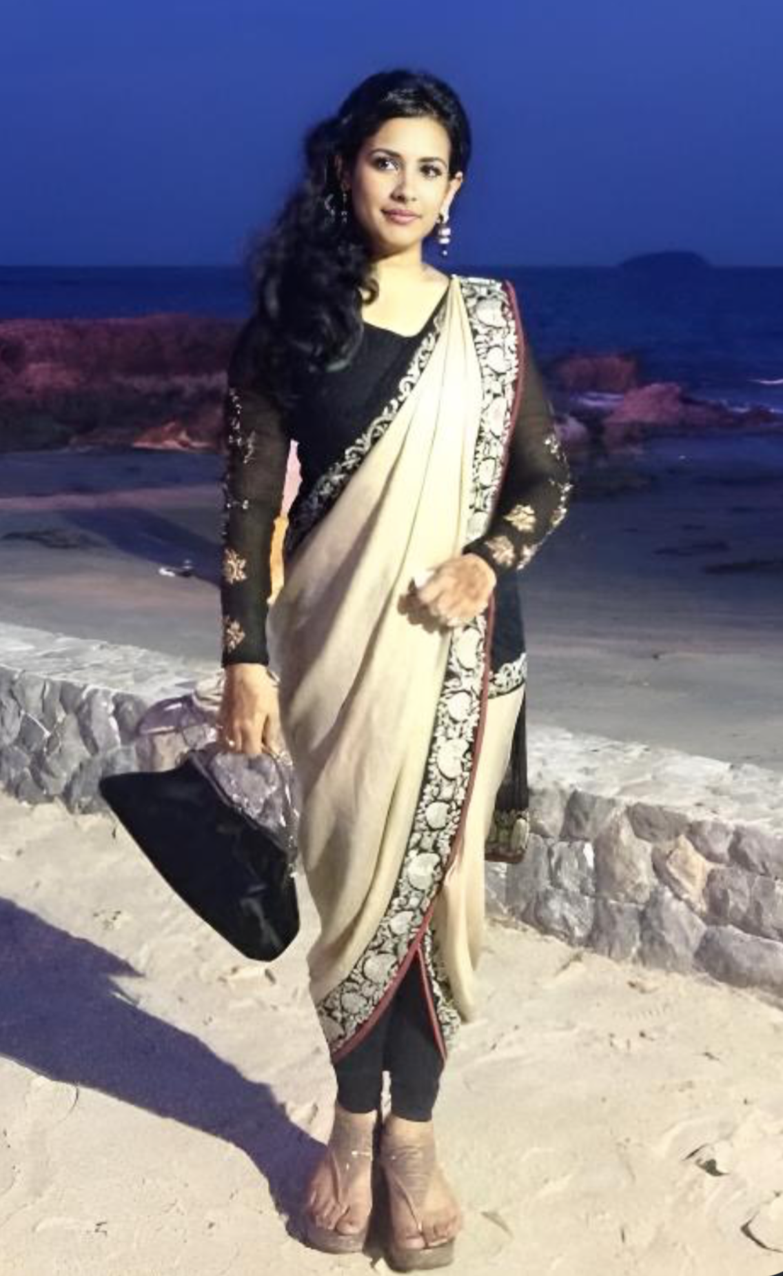 Rvalo Black and Gold predrape saree